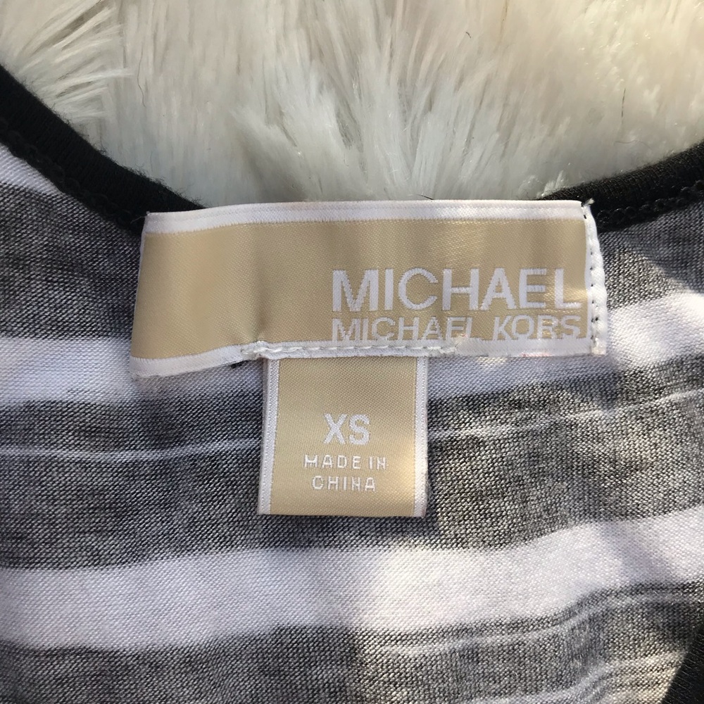 Michael Kors Striped Maxi Dress Blk/White - Picture 7 of 8